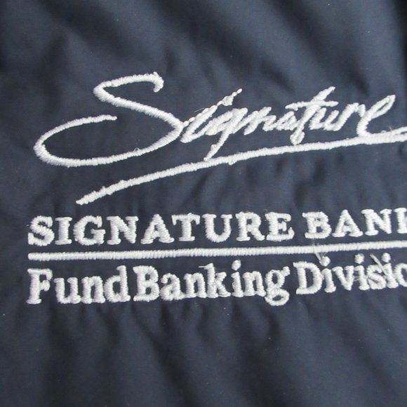 Zero Restriction Golf Vest Z625 Primaloft Navy Men's Medium Signature Bank Logo - Picture 4 of 16